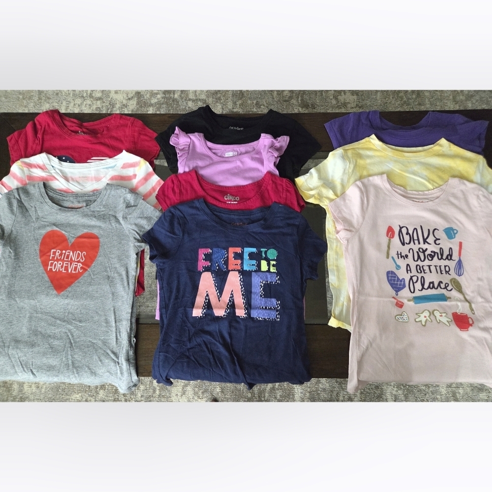 Lot Of (10) Girls Short Sleeve Tees